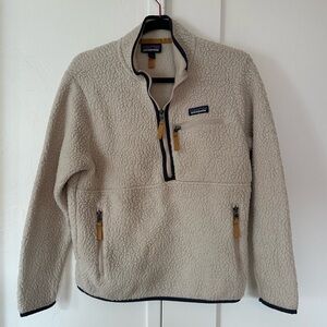 Patagonia Women's Retro Pile Fleece Marsupial cream ivory 1/2 zip
